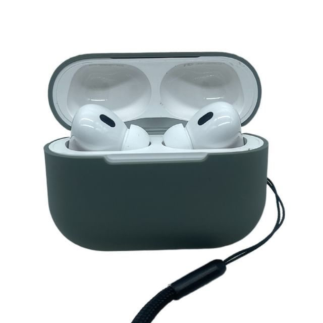 Plain Silicone Apple AirPods Pro Earphone Case Skin with Strap