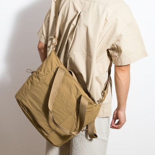 Plain Canvas Crossbody Tote Bag
