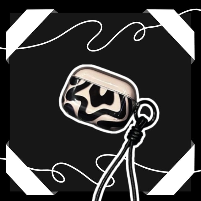 Wavy Print Apple AirPods / Pro Earphone Case Skin / Strap / Set