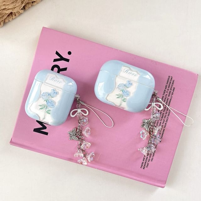 Floral Apple AirPods / Pro Earphone Case Skin with Charm