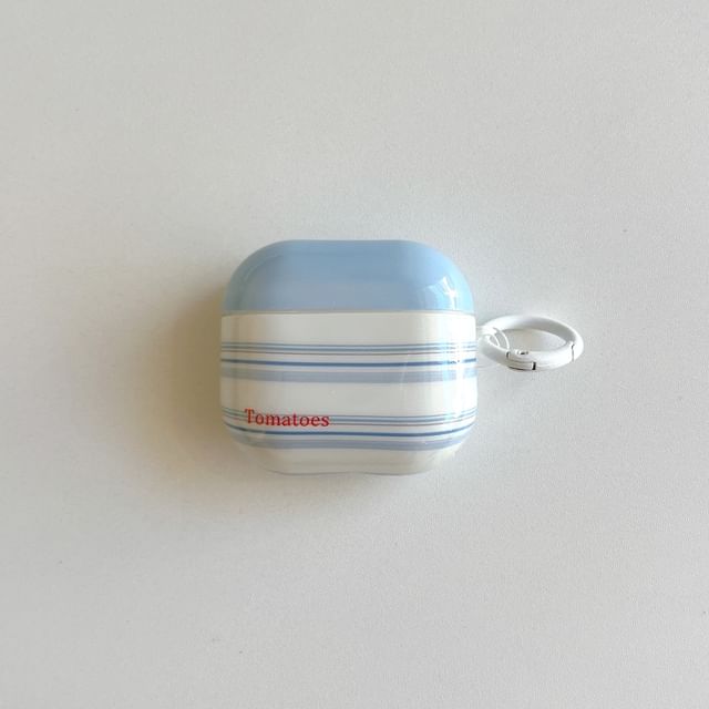 Striped Apple AirPods / Pro Earphone Case Skin / Tomato Adhesive Decoration / Charm / Set
