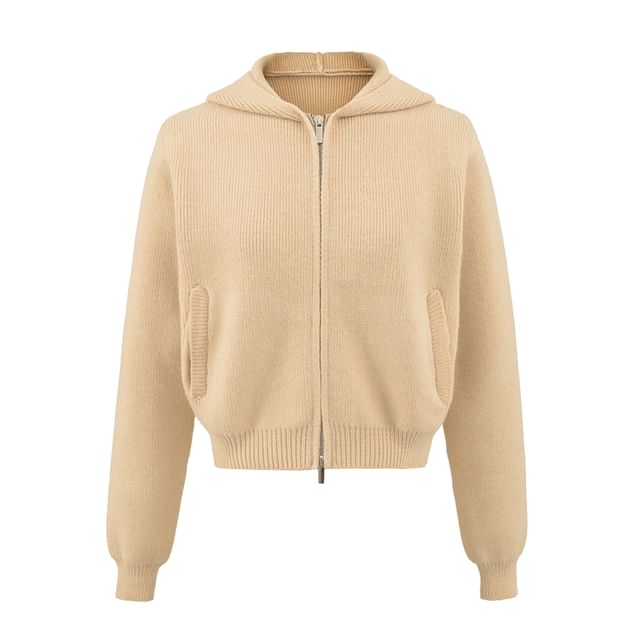 Zip-Up Crop Knit Hoodie & Mini A-Line Skirt Set