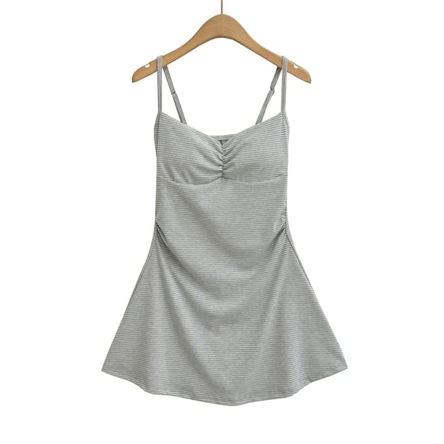 Spaghetti Strap Striped Mini A-Line Dress
