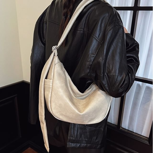 Faux Leather Hobo Shoulder Bag