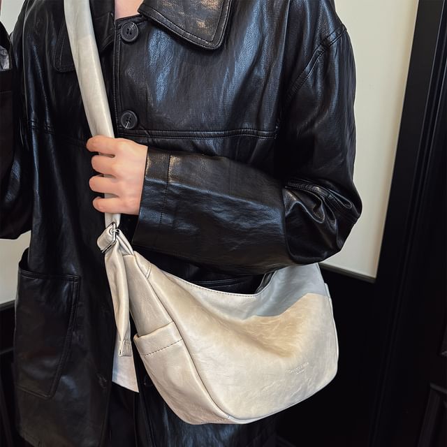 Faux Leather Hobo Shoulder Bag