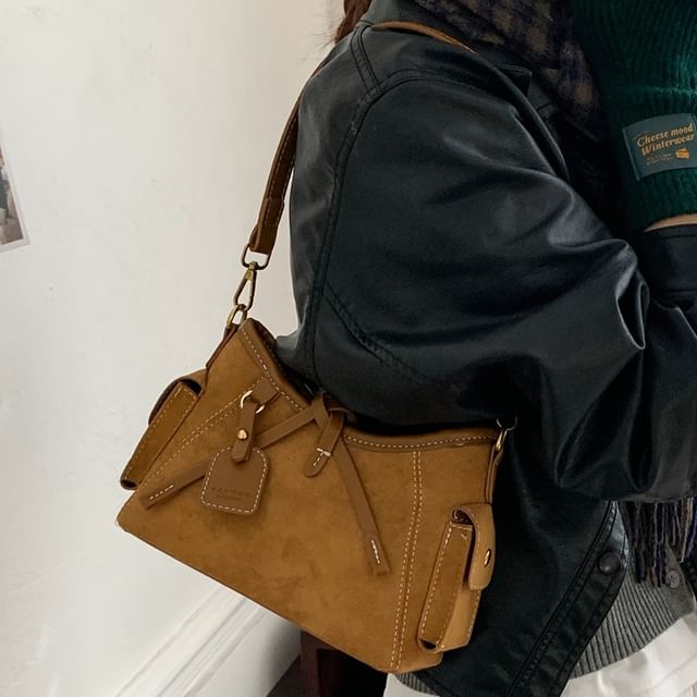 Faux Suede Shoulder Bag