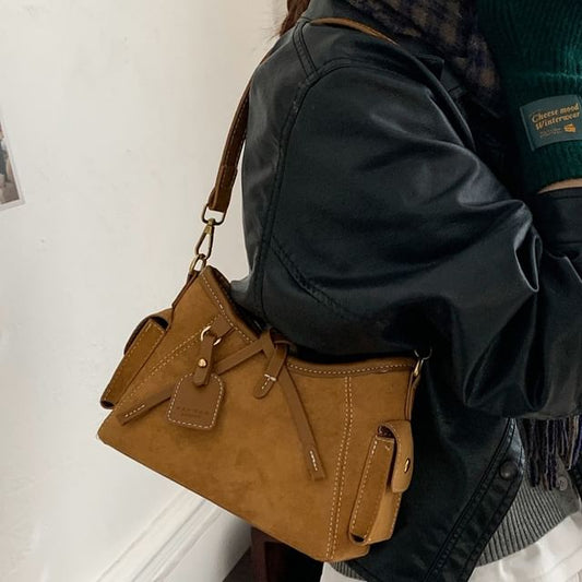 Faux Suede Shoulder Bag