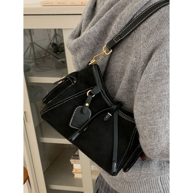 Faux Suede Shoulder Bag
