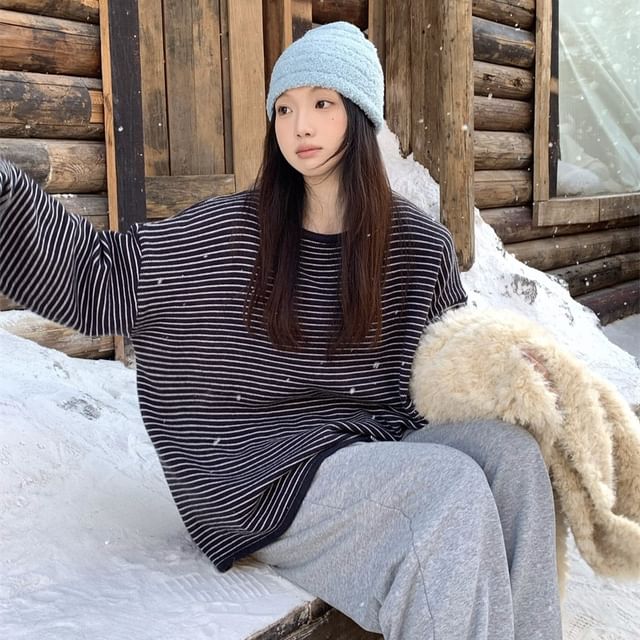 Striped Sweater with Crewneck