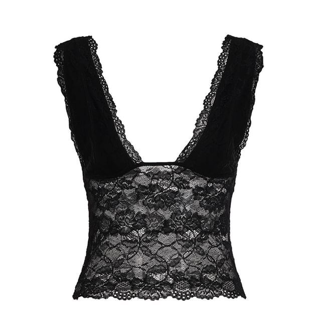 V-Neck Lace Camisole Top