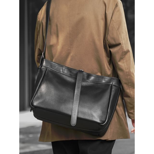 Plain Genuine Leather Crossbody Bag