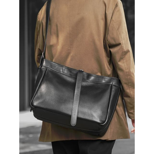 Plain Genuine Leather Crossbody Bag