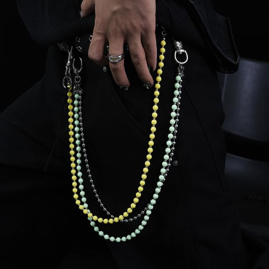 Stainless Steel Beaded Pants Chain (Various Designs)
