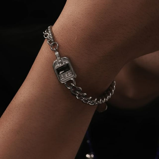 Stainless Steel Rhinestone Chain Bracelet