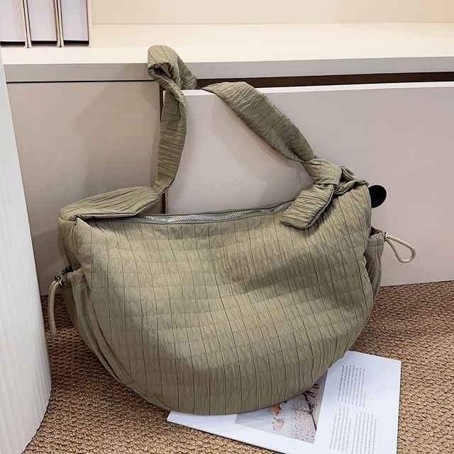 Shirred Fabric Hobo Bag