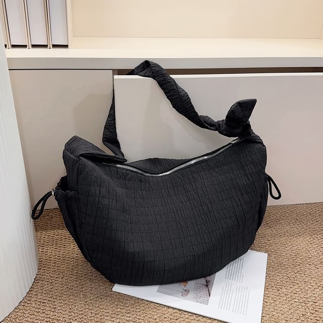 Shirred Fabric Hobo Bag
