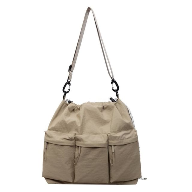 Nylon Plain Shoulder Bag