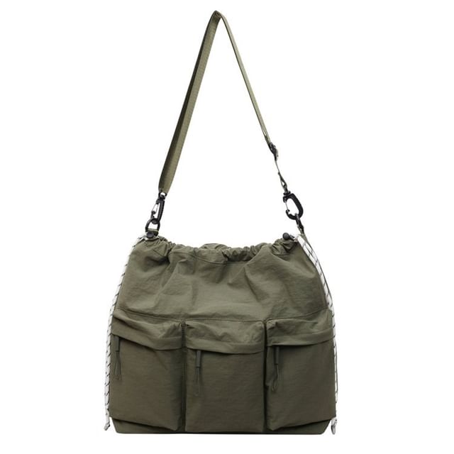 Nylon Plain Shoulder Bag