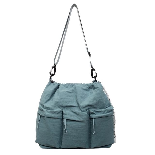 Nylon Plain Shoulder Bag