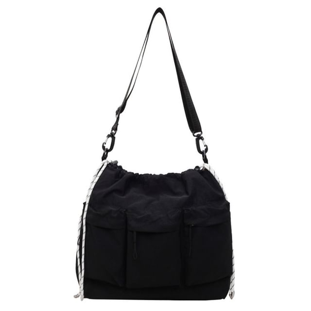 Nylon Plain Shoulder Bag