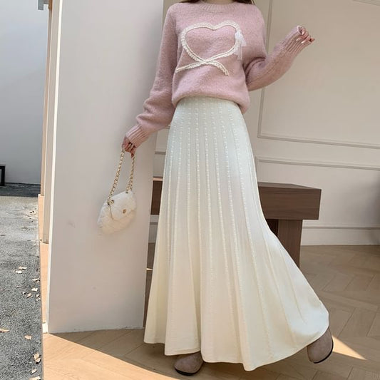 Knit Maxi A-Line Skirt