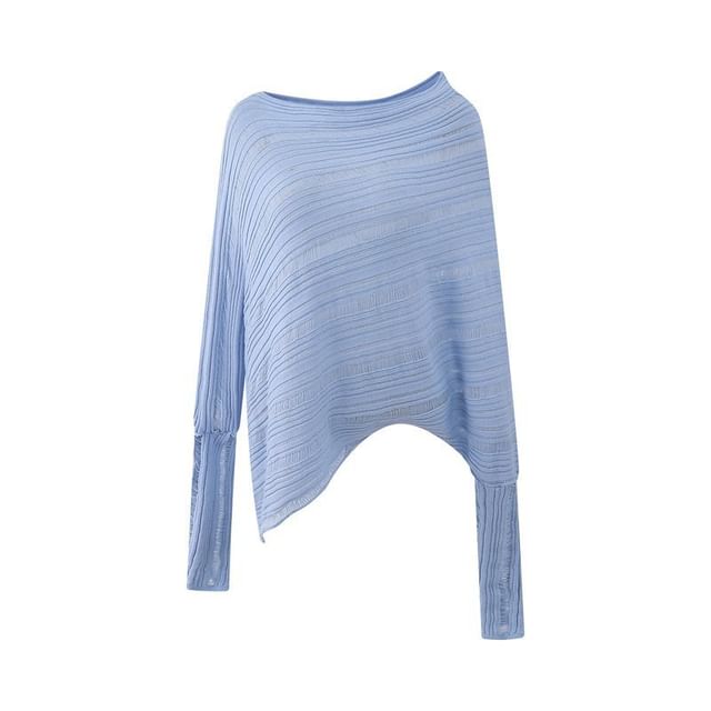 Ribbed Sweater with Boat Neckline