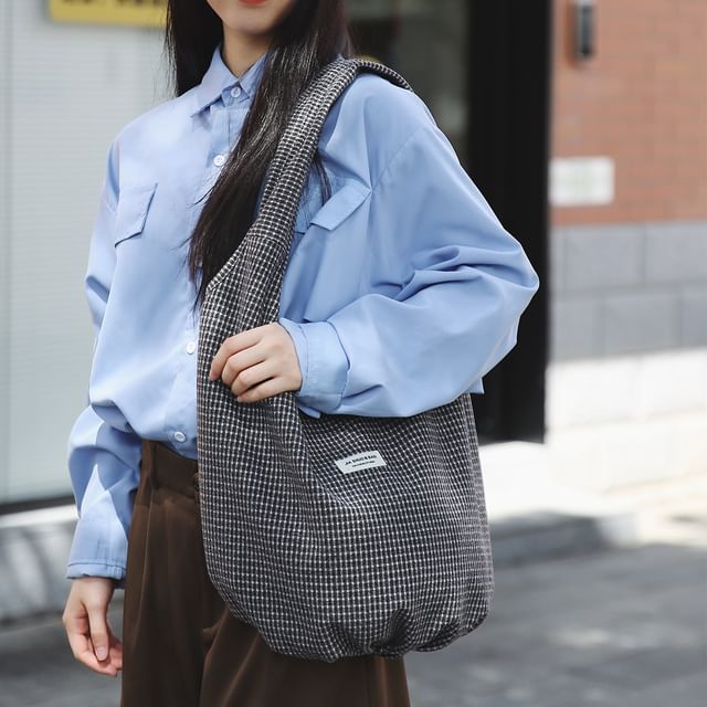 Plaid Fabric Tote Bag