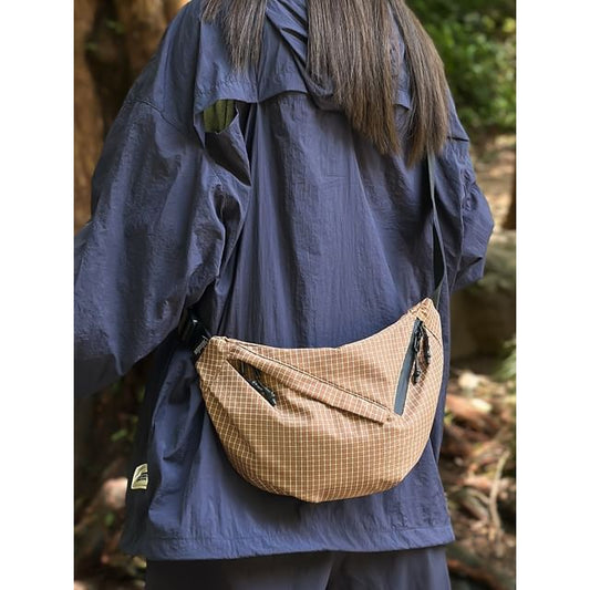 Plaid Nylon Crossbody Bag