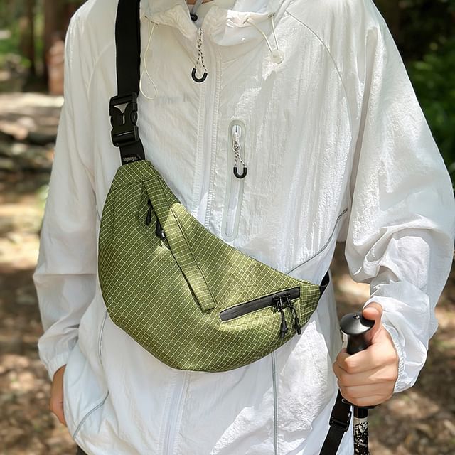 Plaid Nylon Crossbody Bag