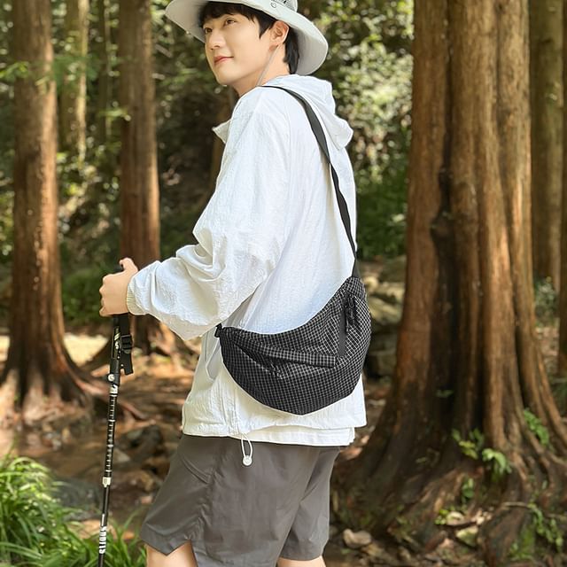 Plaid Nylon Crossbody Bag
