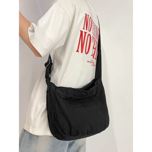 Plain Canvas Crossbody Bag