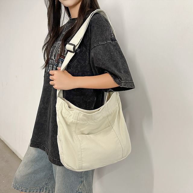Plain Canvas Crossbody Bag