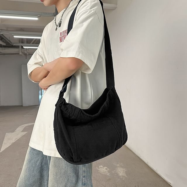 Plain Canvas Crossbody Bag