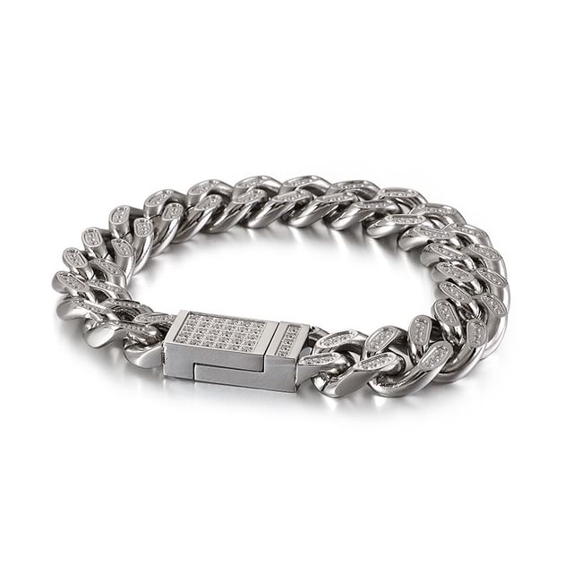 Rhinestone Chunky Chain Bracelet