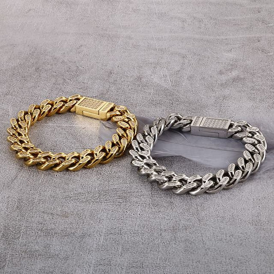Rhinestone Chunky Chain Bracelet