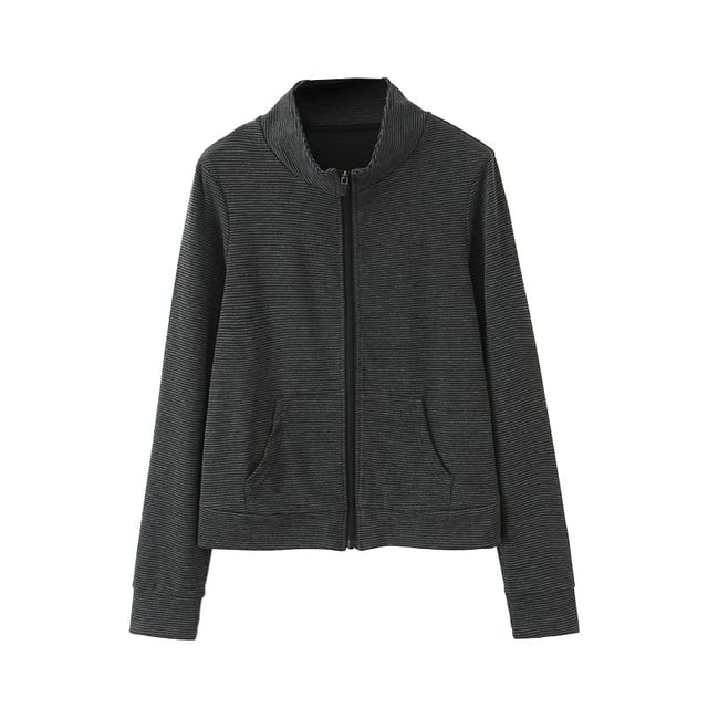 Plain Zip-Up Cardigan / Flared Pants