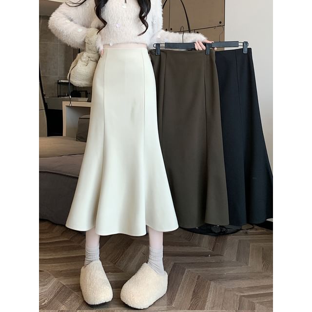High Waist Midi Mermaid Skirt