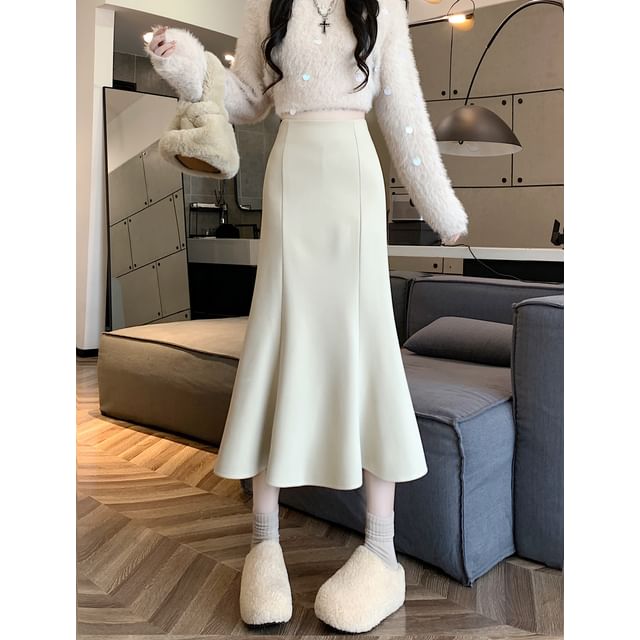 High Waist Midi Mermaid Skirt