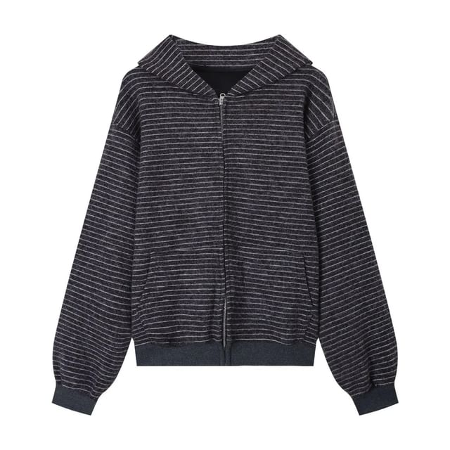 Striped Zip-Up Hoodie