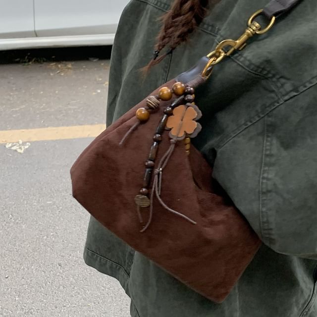Faux Leather Plain Zip Shoulder Bag
