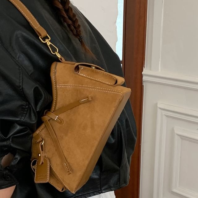 Faux Leather Zip Shoulder Bag