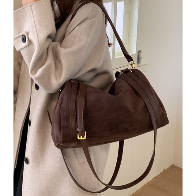 Faux Leather Plain Shoulder Bag (Various Designs)