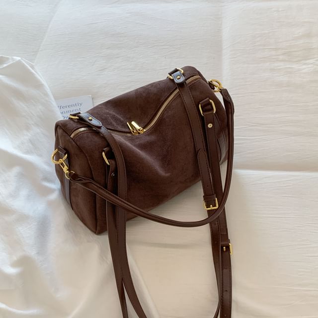 Faux Leather Plain Shoulder Bag (Various Designs)