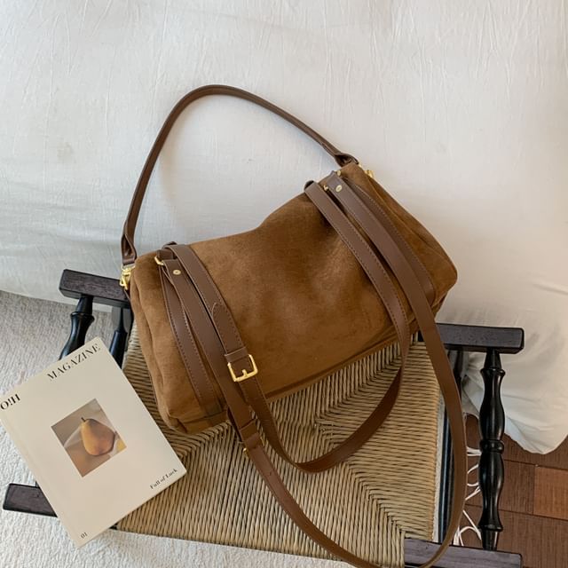 Faux Leather Plain Shoulder Bag (Various Designs)