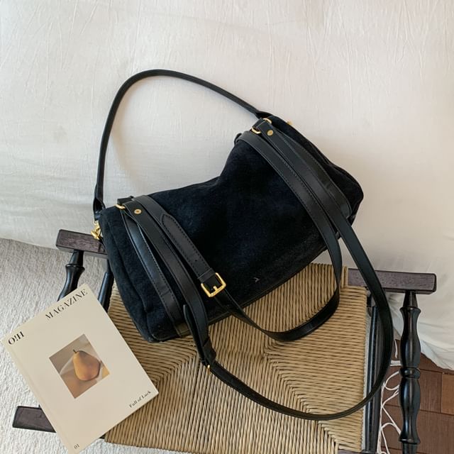 Faux Leather Plain Shoulder Bag (Various Designs)