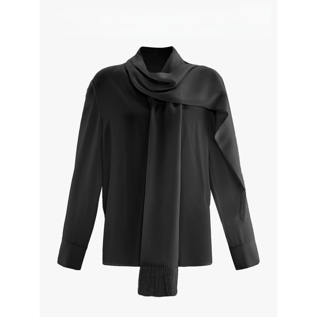 Tie-Neck Blouse with Long Sleeves