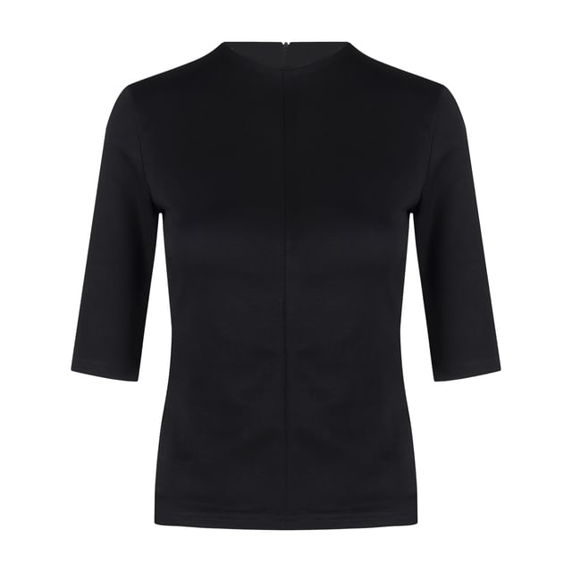 Solid Knit Top with Elbow-Length Sleeves + Polka Dot Mini Skirt, Two-Piece Set
