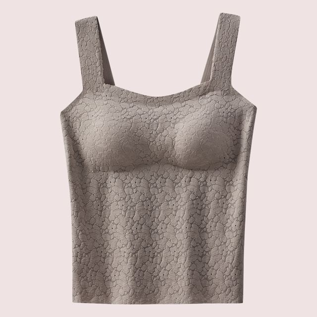 Solid Thermal Tank Top with V-Neckline, Warm Insulated Camisole