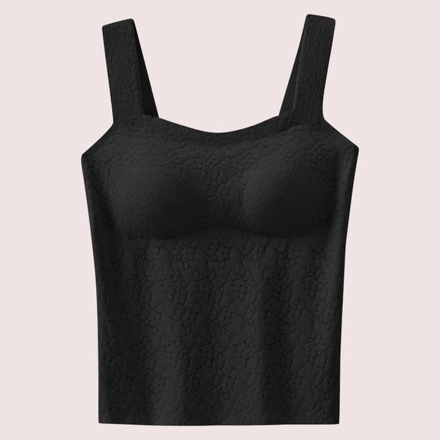 Solid Thermal Tank Top with V-Neckline, Warm Insulated Camisole