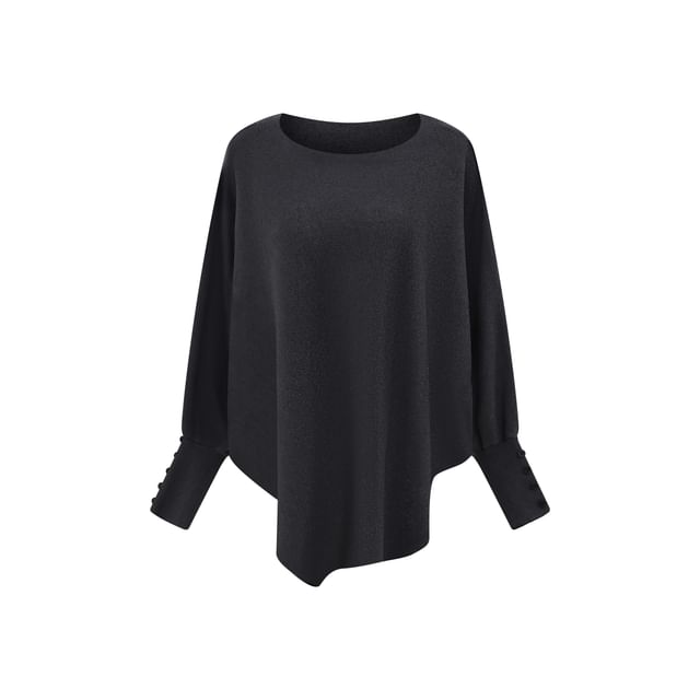Solid Sweater with Boat Neckline & Batwing Sleeves + High-Waisted Maxi Pencil Skirt